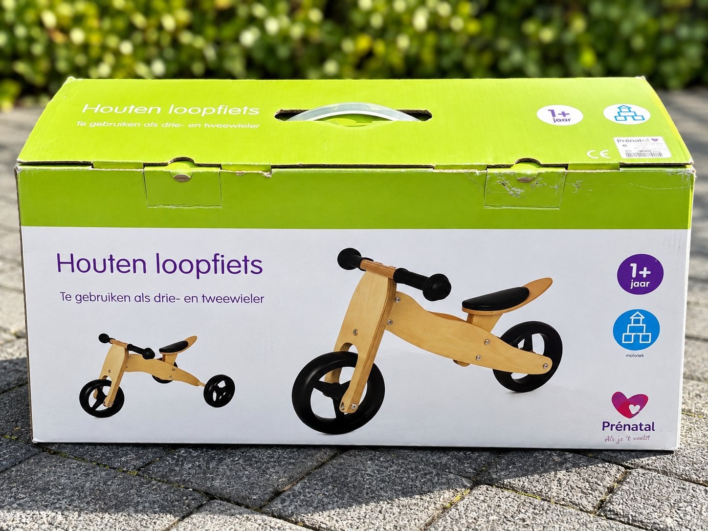 Prénatal houten loopfiets – compleet in originele doos