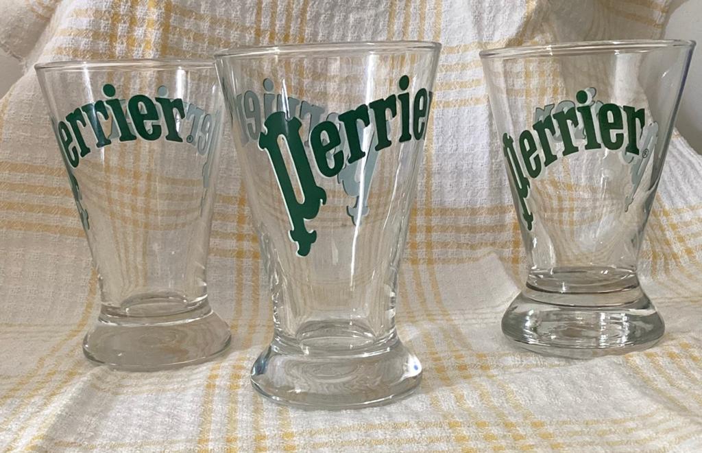 Perrier 6 (zes) glazen, Verzenden, Zo goed als nieuw, Gebruiksvoorwerp