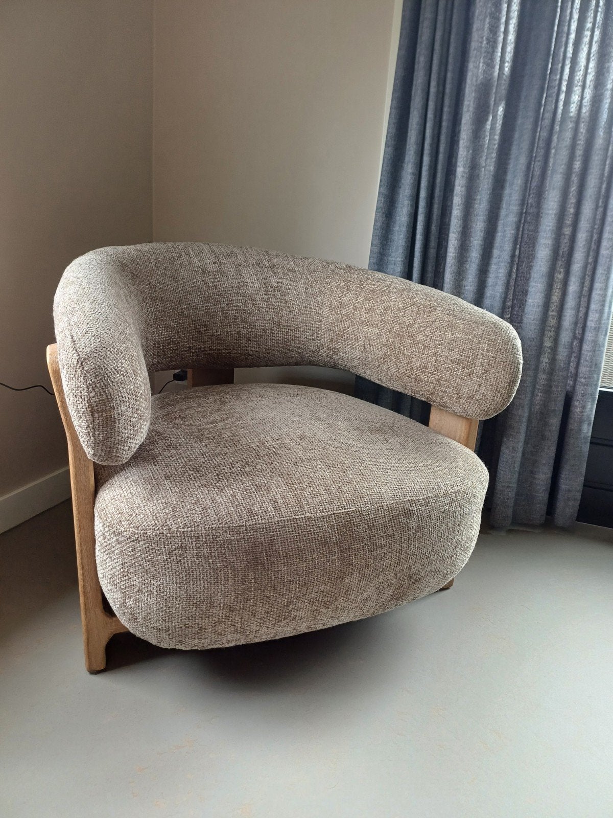Nieuwe fauteuil Mire van PTMD, kleur taupe, Ophalen, Nieuw, 75 tot 100 cm, Stof