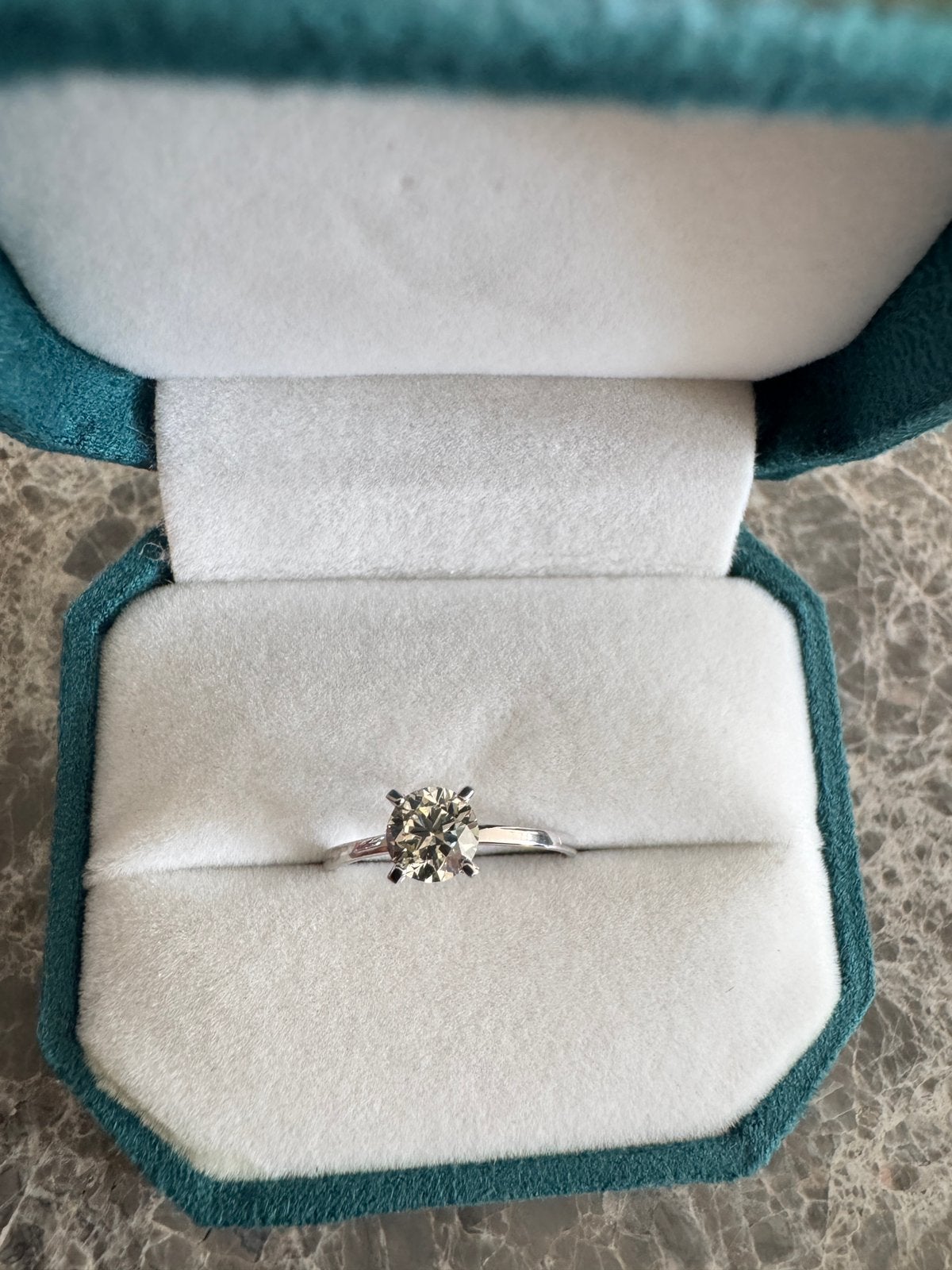 Verlovingsring 14k Witgoud -0.71ct Natuurlijke Diamant NIEUW, Nieuw, Ophalen of Verzenden, Kleiner dan 17, Met edelsteen