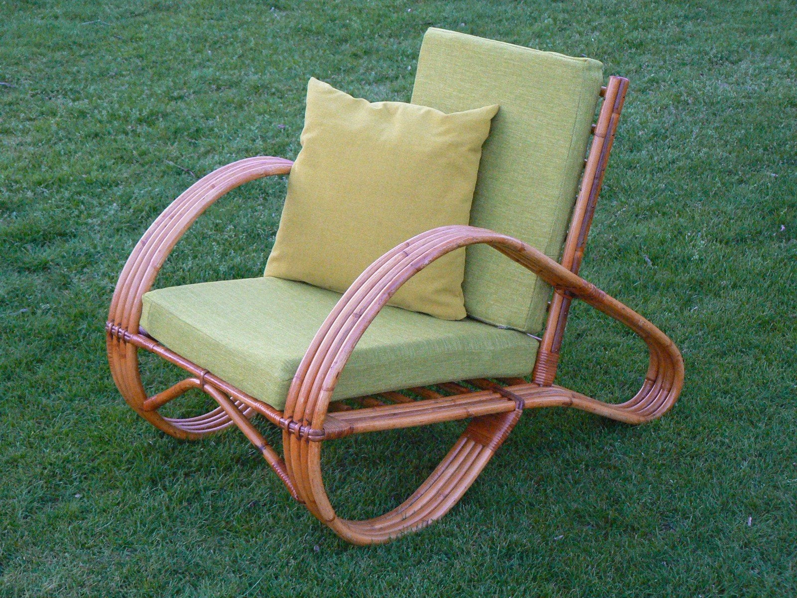 Fraaie Vintage Rotan Rohé Fauteuil Stoel 50/60, Ophalen, Gebruikt, Vintage Rotan Design, Bruin