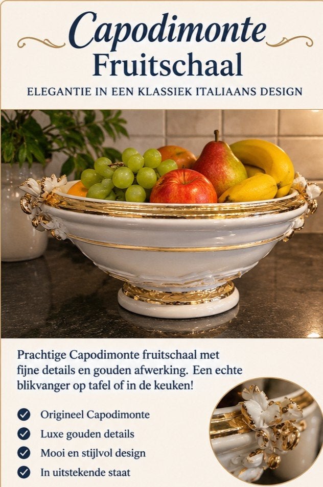 Capodimonte Fruitschaal - Klassiek Italiaans Design, Ophalen