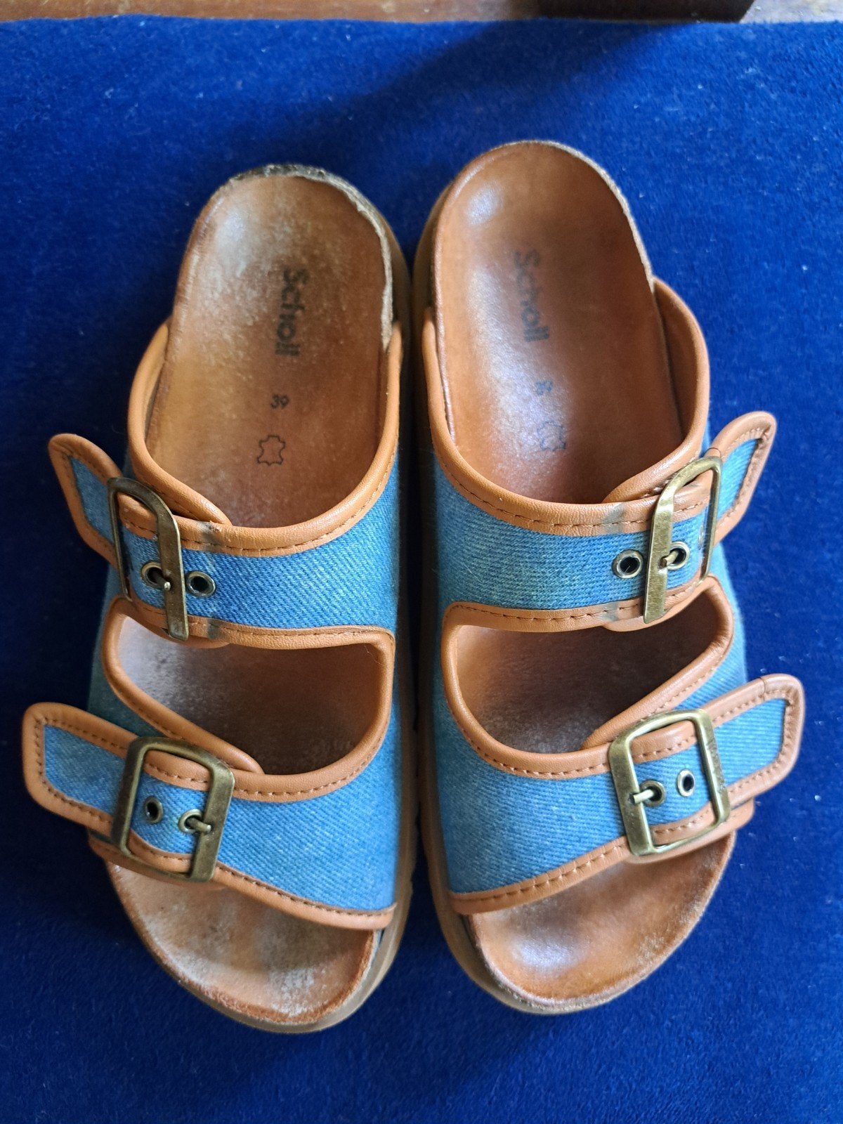 Scholl sandalen maat 39, Scholl, Blauw, Gedragen, Sandalen of Muiltjes