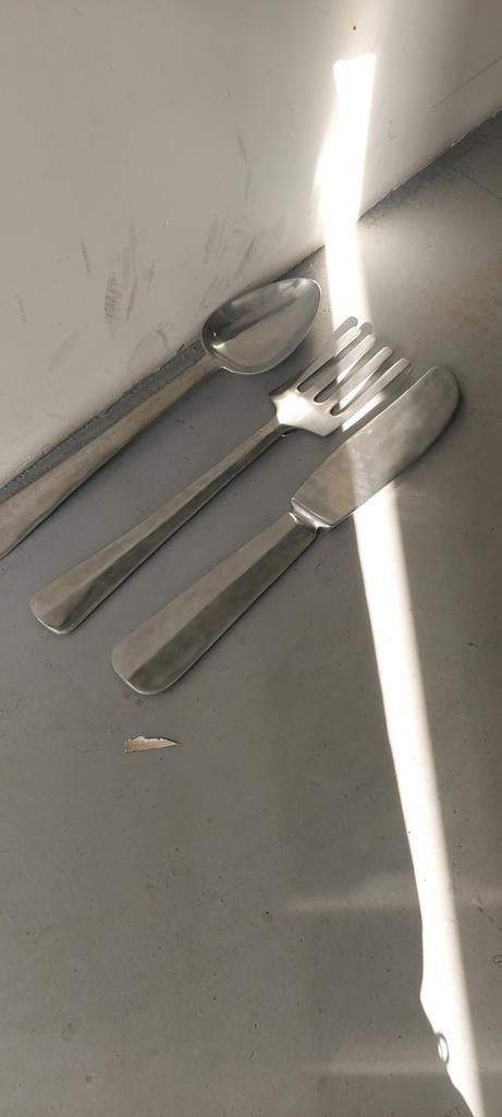 GROOT Bestek decoratie voor restaurant/ eethuis of thuis, Ophalen of Verzenden, Rvs of Chroom
