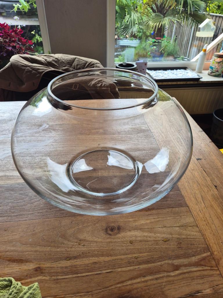 Grote glazen vissenkom / decoratiekom – 40 cm, Dieren en Toebehoren, Ophalen, Leeg aquarium