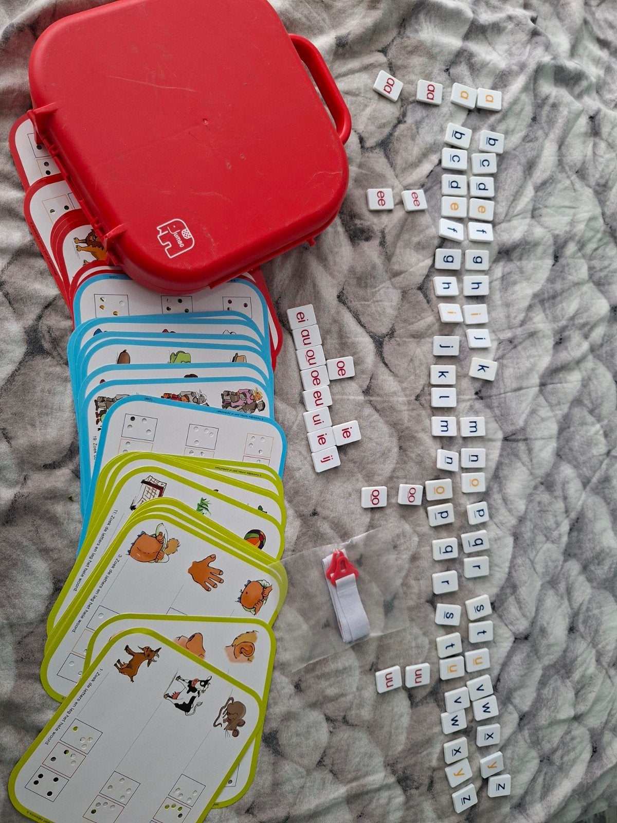 Jumbo Letterkaarten en losse letters in opbergdoos, Ophalen, Gebruikt, Taal en Lezen