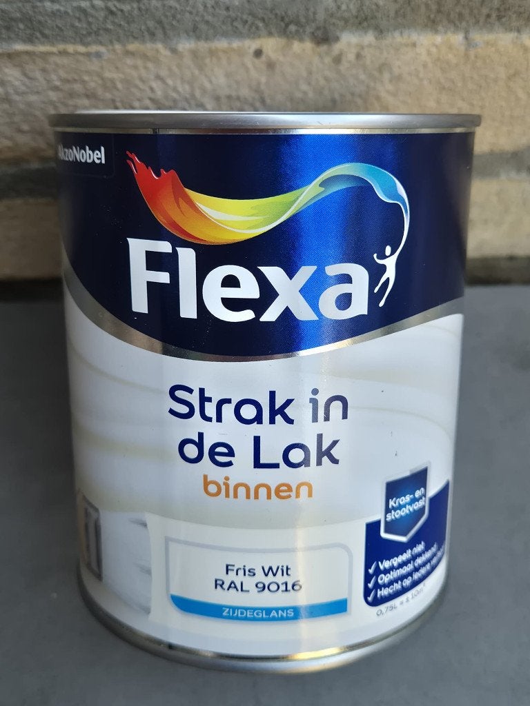 9x Flexa Strak in de Lak – RAL 9016 – Zijdeglans – Ongeopend, Ophalen, Wit, Nieuw, Lak