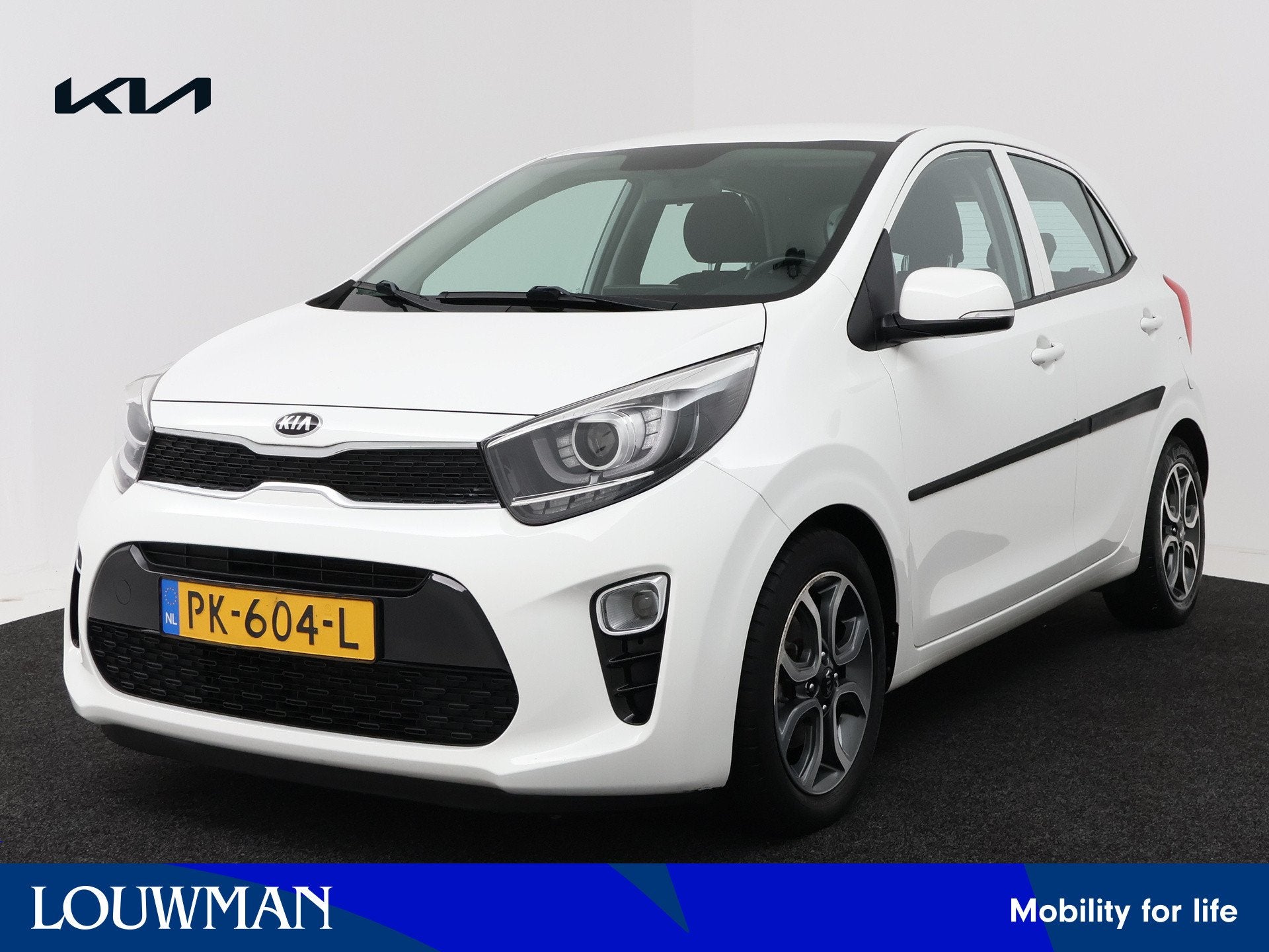 Kia Picanto 1.2 CVVT First Edition Airco | Camera | Navigati, Auto's, Kia, Stof, Gebruikt, 4 cilinders, Wit