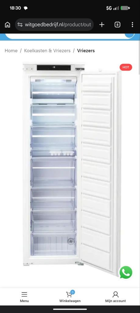 "gezocht" vriezer, Witgoed en Apparatuur, Vriezers en Diepvrieskisten, Ophalen of Verzenden, Minder dan 60 cm