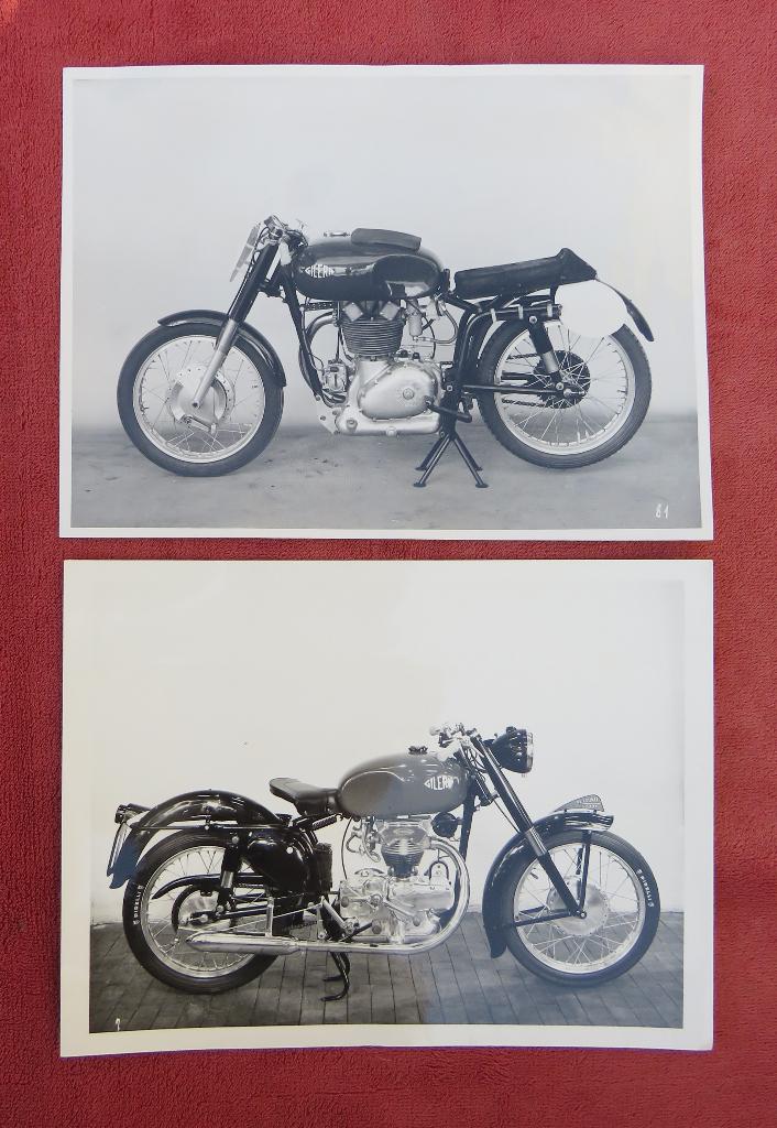 2 oldtimer persfoto's van Gilera classic racers. 1953, Ophalen of Verzenden, Zo goed als nieuw, Motoren