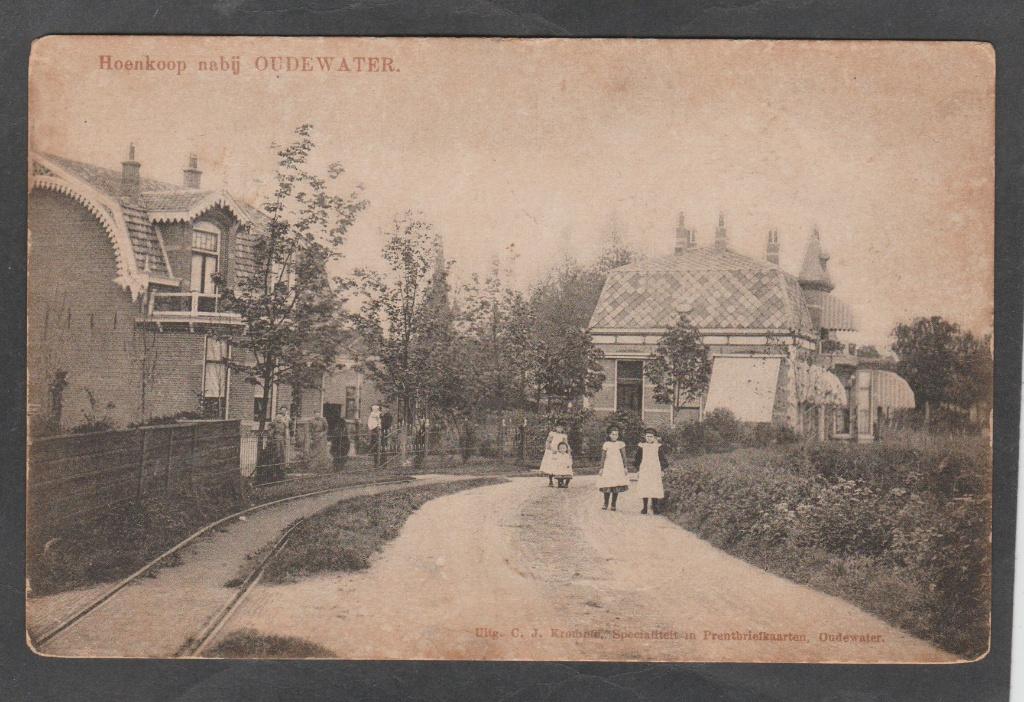 hoenkop  bij oudewater dorpsgezicht, Verzamelen, Ansichtkaarten | Nederland, Verzenden, Voor 1920, Gelopen, Utrecht