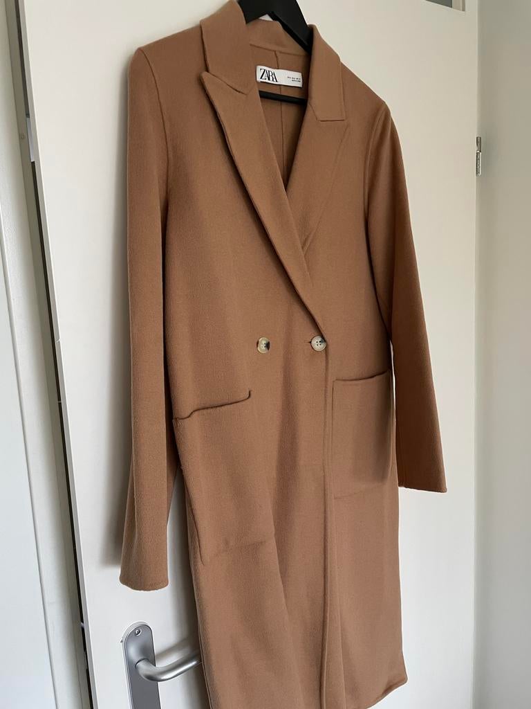 Mooie zachte camelkleur jas/mantel van Zara maat M, Ophalen of Verzenden, Zo goed als nieuw, Maat 38/40 (M), Bruin