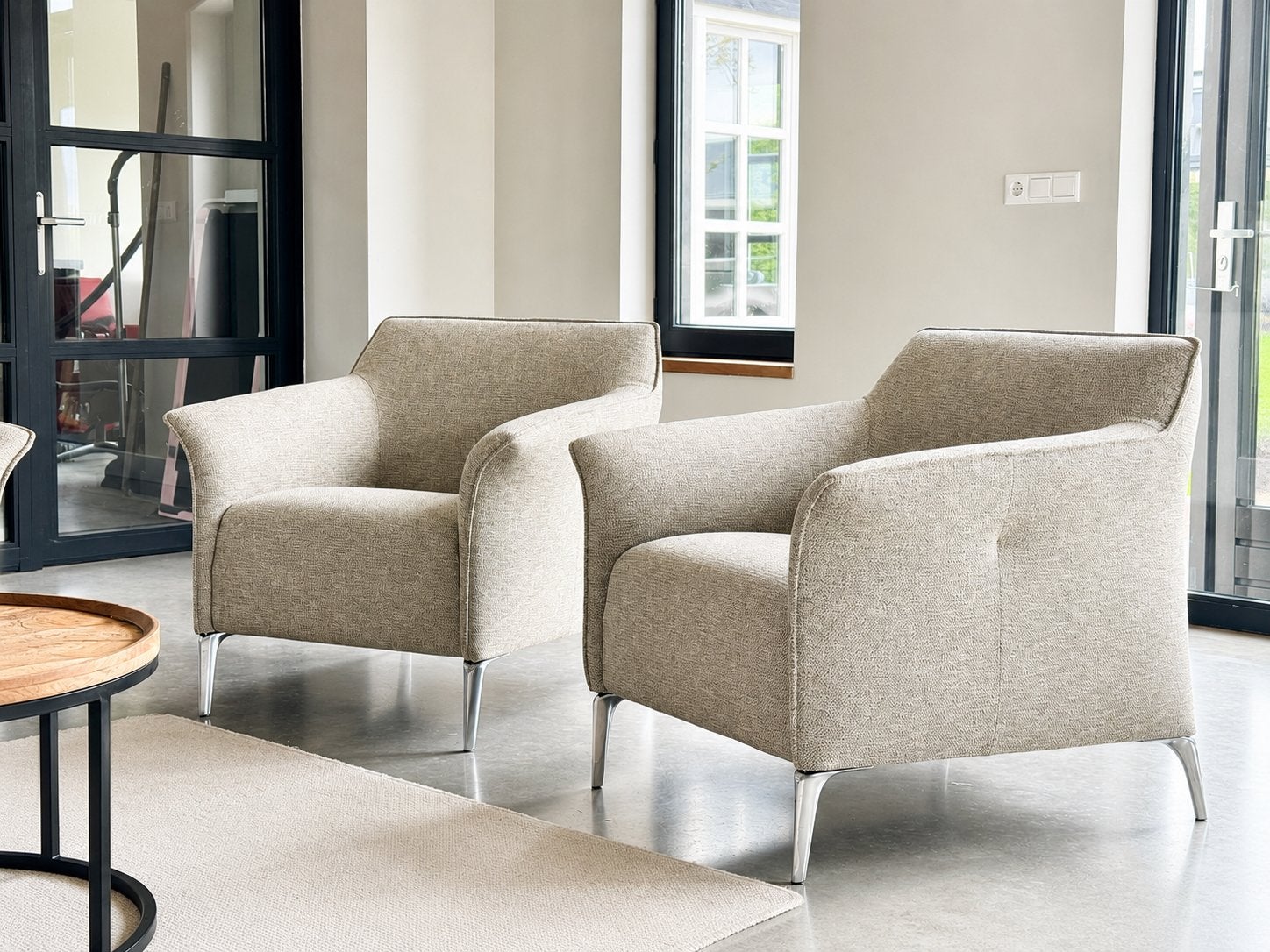 Leolux Mayon | 2-zits bank + 2 fauteuils | Als Nieuw, Huis en Inrichting, Banken | Bankstellen, X, 150 tot 200 cm, Tweepersoons