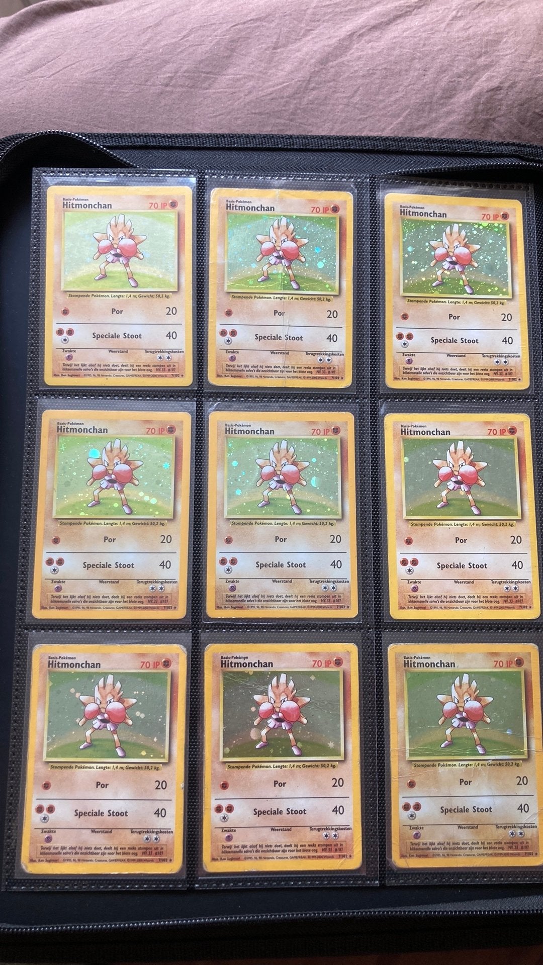 9 keer hitmonchan nl dutch, Verzenden, Gebruikt, Meerdere kaarten, Foil