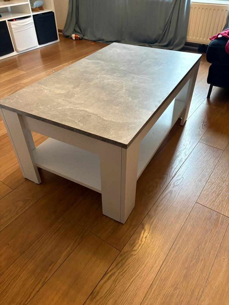 eettafel + salon tafel set, Zo goed als nieuw, 150 tot 200 cm, Minder dan 50 cm, Rechthoekig