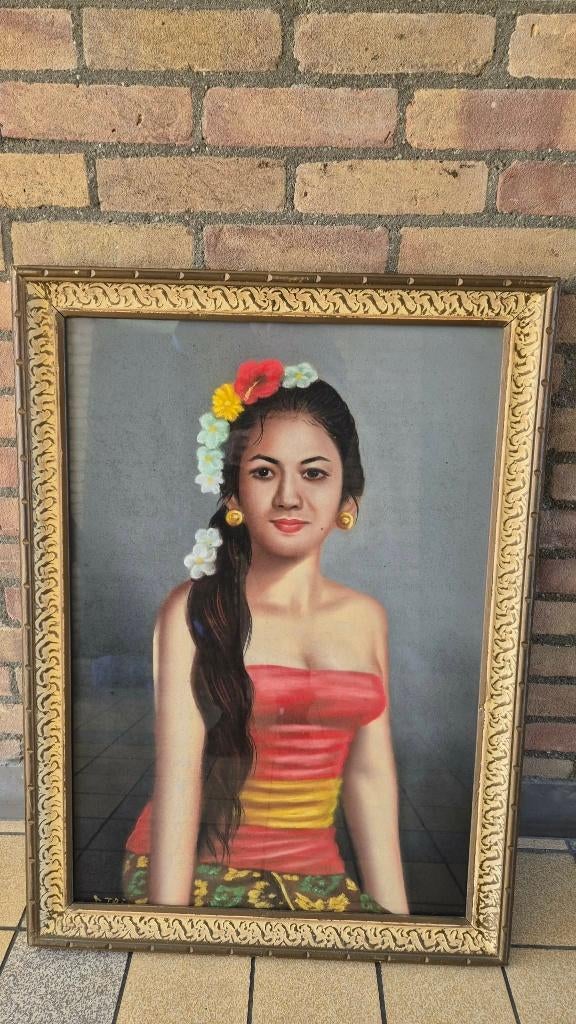 2x Schilderij Balinese vrouw, Ophalen
