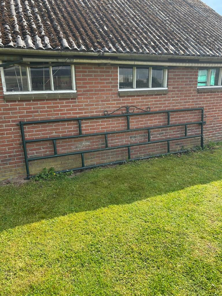 Landhek 400 x 100 cm - Robuust en Gebruikt, Ophalen of Verzenden, Gebruikt, IJzer, Tuinhek