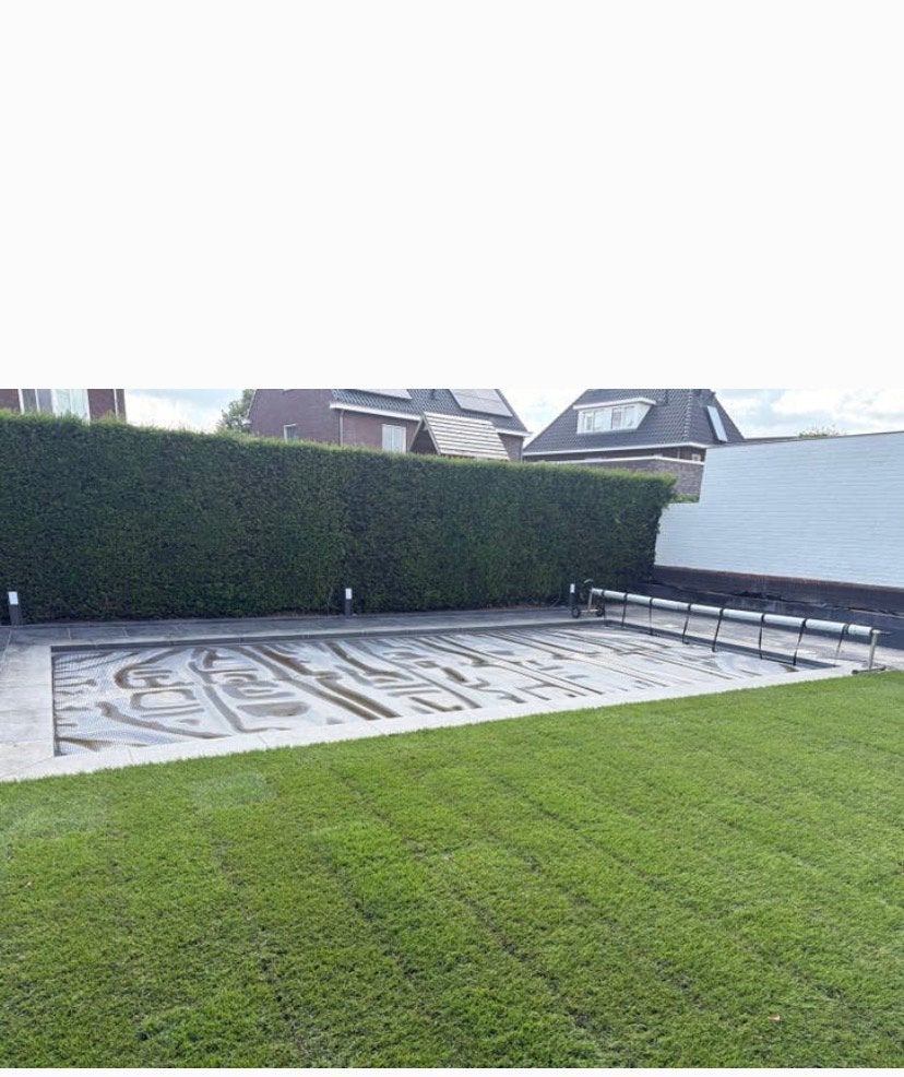 Zwembad afdekzeil zwembadzeil 4m x 8m met oprolsysteem, Tuin en Terras, Zwembad-toebehoren, Ophalen, Zo goed als nieuw, Afdekzeil