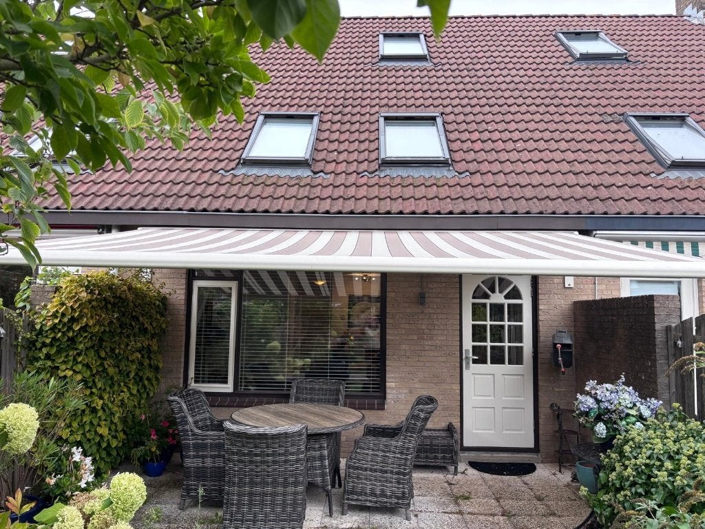 Elektrisch zonnescherm Somfy 520x300 cm, Ophalen, 450 cm of meer, Elektrisch, Zo goed als nieuw