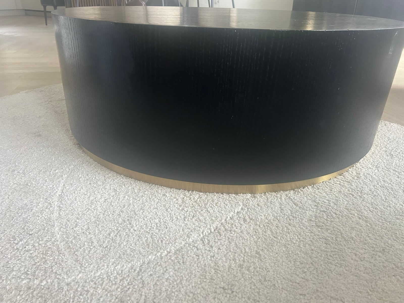 Westwing salontafel zwart met gouden rand - 100x35cm, Ophalen, Gebruikt, Rond, 50 tot 100 cm