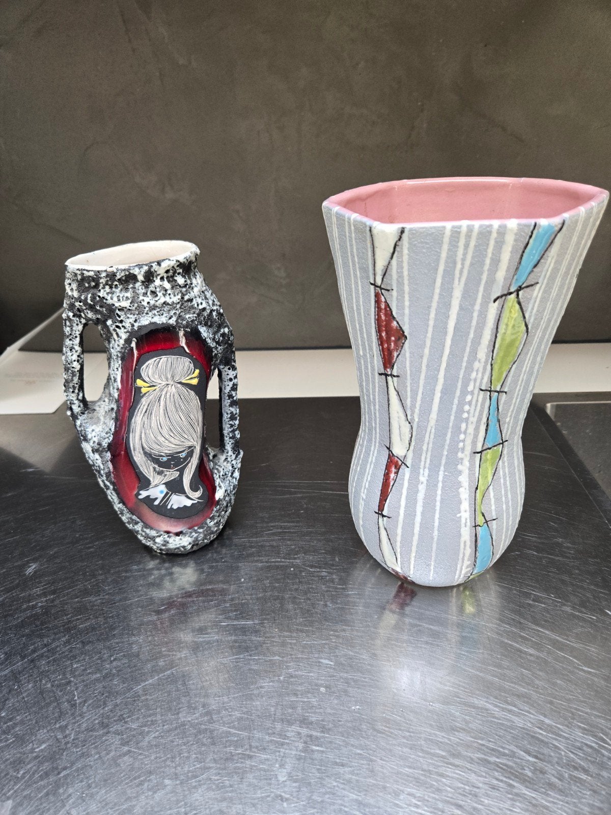 2 vazen, fifties, retro, vintage, Ophalen of Verzenden, Huis en Inrichting