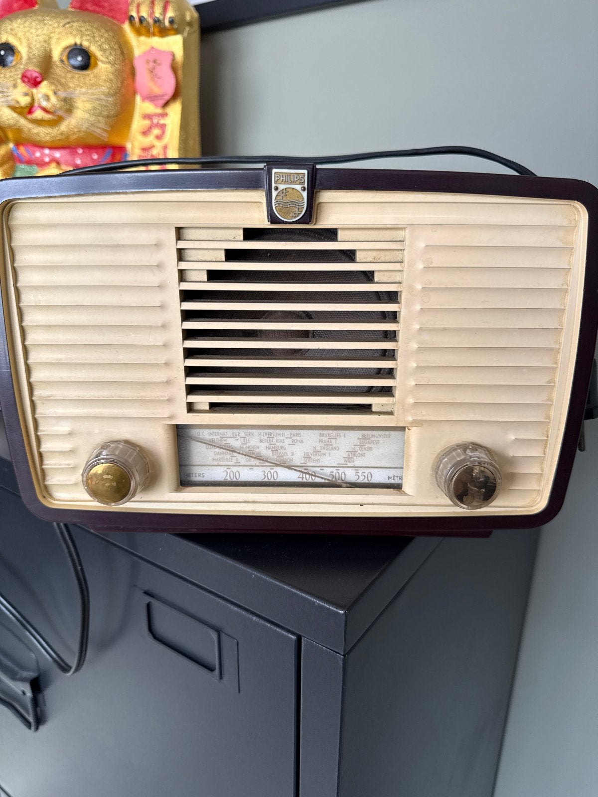 Vintage Philips BX311A buizenradio - Werkt niet, Ophalen of Verzenden, Niet werkend, Radio