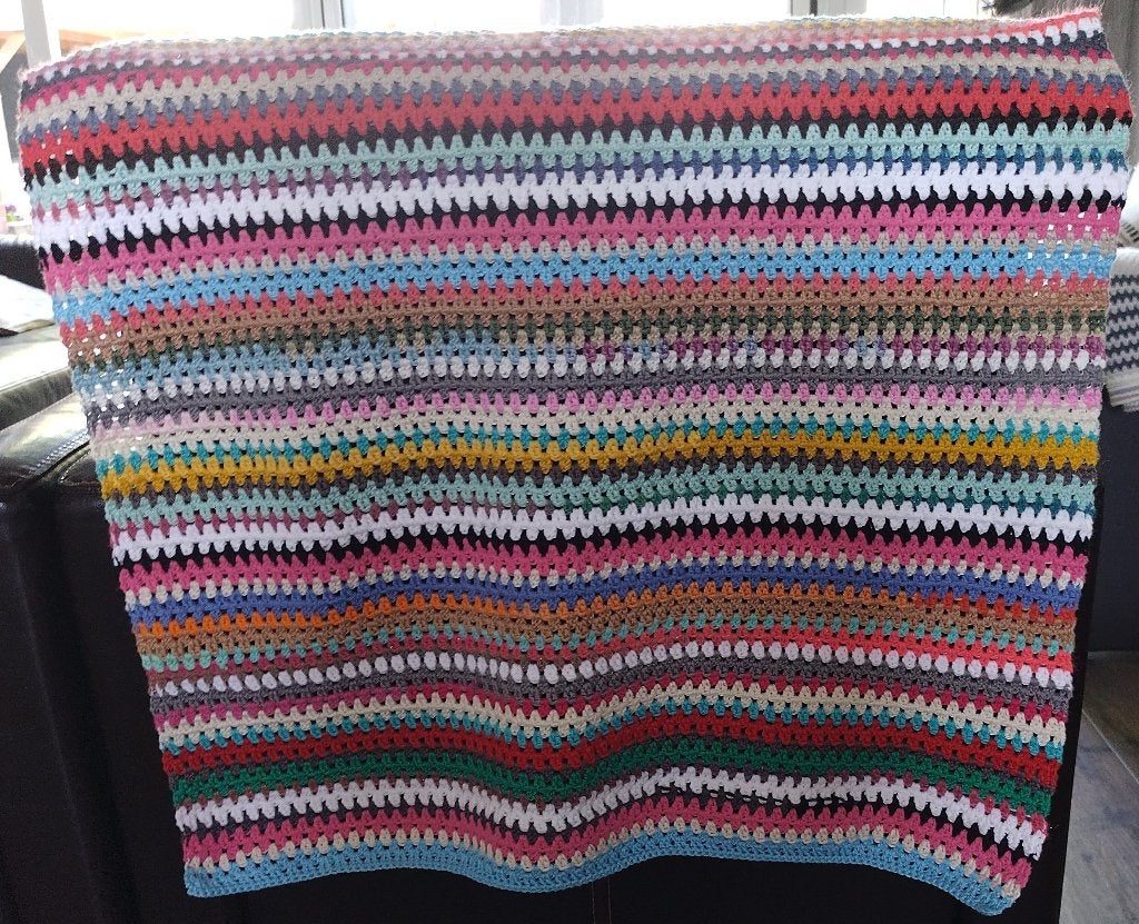 Gehaakte deken 'Marseille', NIEUW!, Katoen, Woondeken, 90 cm, Handgemaakt