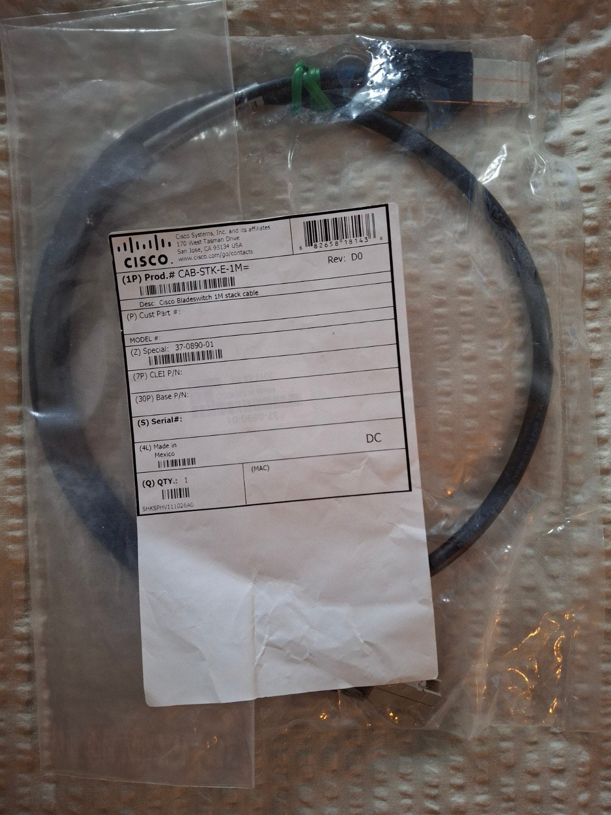2x Original Cisco CAB-STK-E-1M & 0,5M - Nieuw in seal, Verzenden, Nieuw