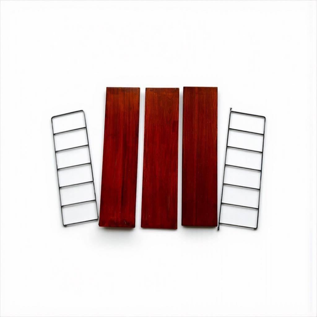 Vintage houten wandrek / etagere tomado stijl, Ophalen, Gebruikt, Hout, Cd's