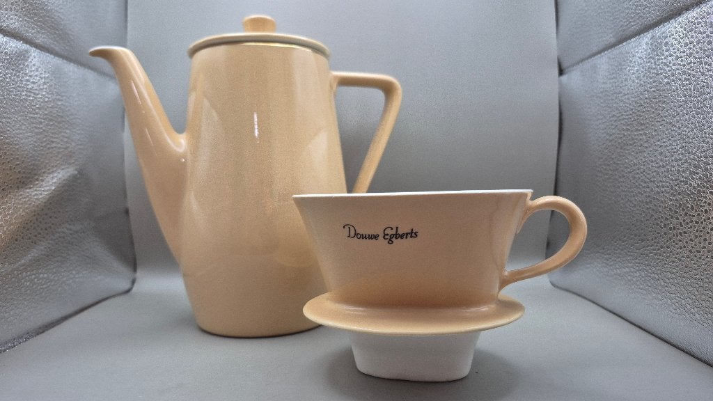 Vintage Douwe Egberts koffiepot met filter, Antiek en Kunst, Ophalen of Verzenden