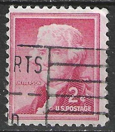 USA 1954 - Yvert 588 - Thomas Jefferson - 2 c. (ST), Postzegels en Munten, Postzegels | Amerika, Verzenden, Gestempeld, Noord-Amerika