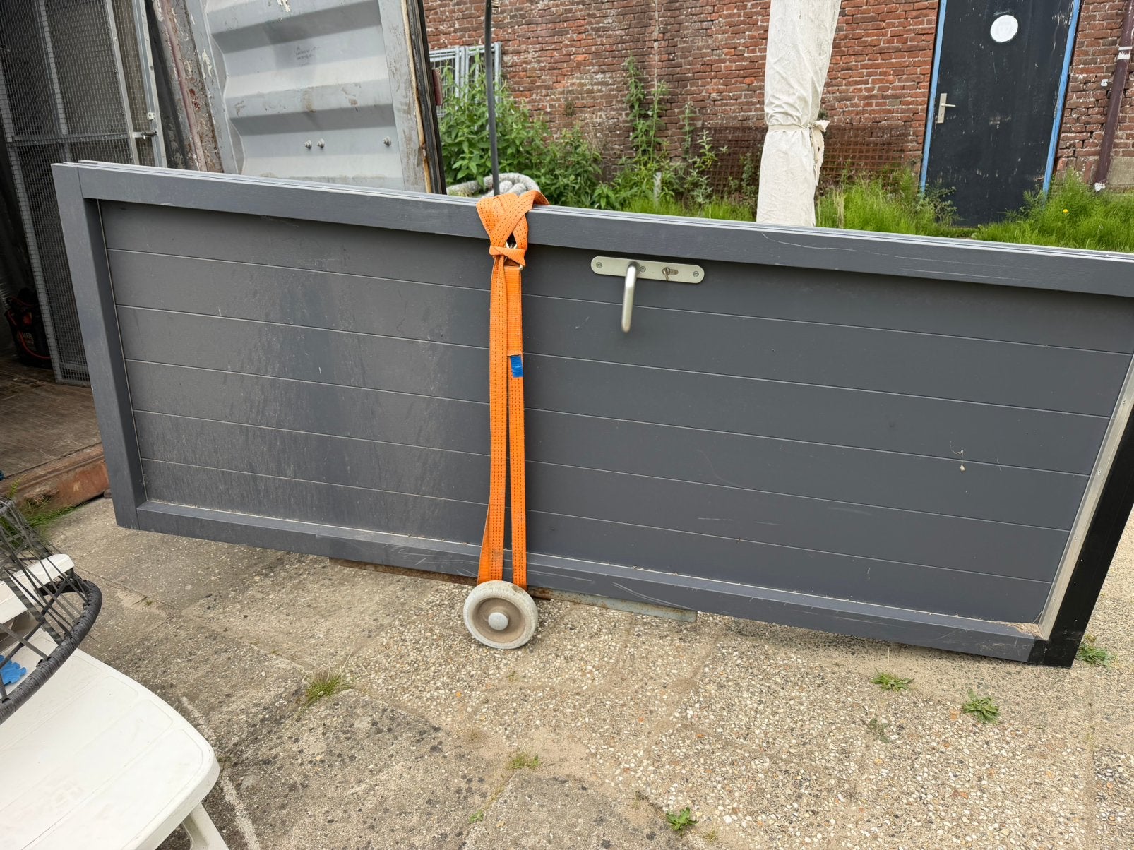 Buitendeur hardhout, Ophalen, Kunststof, 200 tot 215 cm, Buitendeur