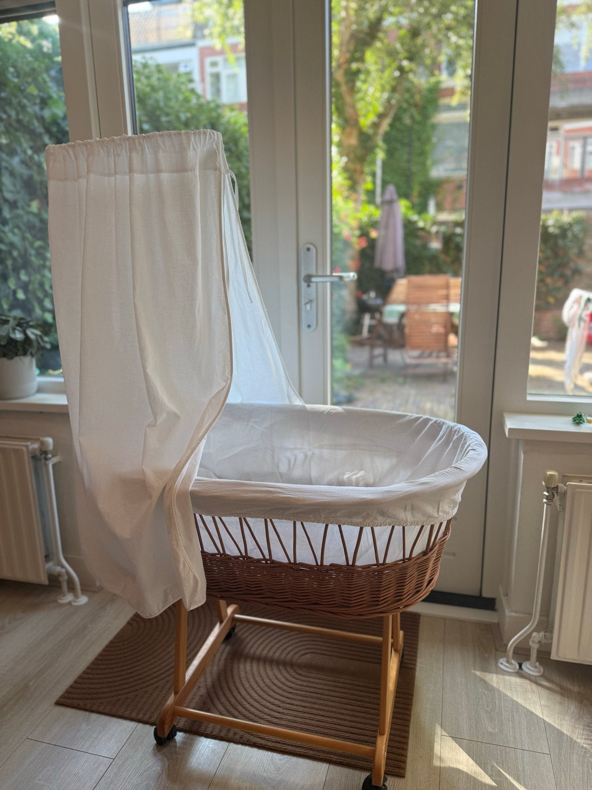 Wicker Wieg met Matras en Hemel -ö, Kinderen en Baby's, Babywiegjes en Ledikanten, Ophalen, Gebruikt, Wieg