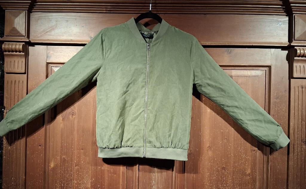khaki suèdelook jasje S Sisters Point, Ophalen of Verzenden, Zo goed als nieuw, Jasje, Maat 36 (S)