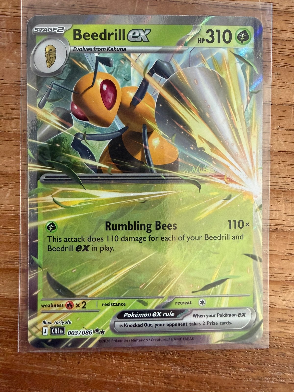Beedrill EX 3 Chaos Rising, Ophalen of Verzenden, Nieuw, Losse kaart, Foil