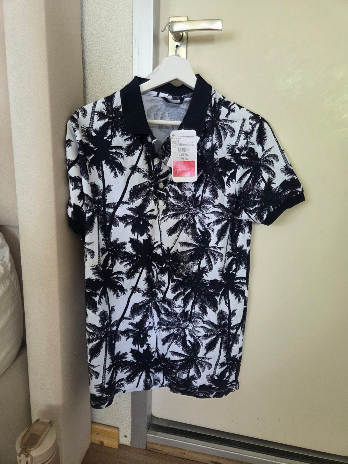 Nieuwe polo met palmboomprint, maat S, Ophalen of Verzenden, Nieuw, Maat 46 (S) of kleiner, Meerkleurig