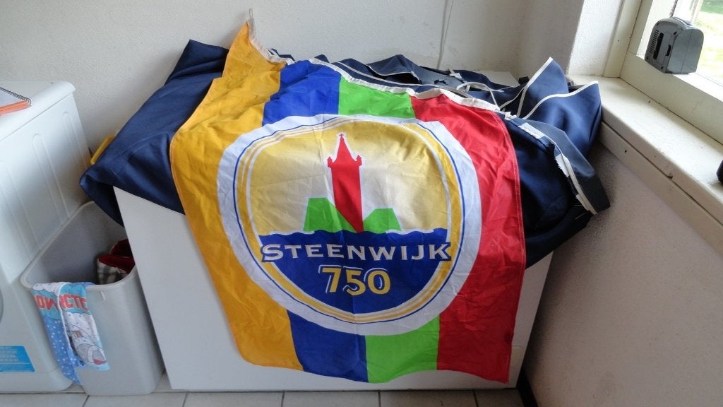 Vlag, doek, Steenwijk 750 jaar zgan, Diversen, Ophalen of Verzenden, Zo goed als nieuw