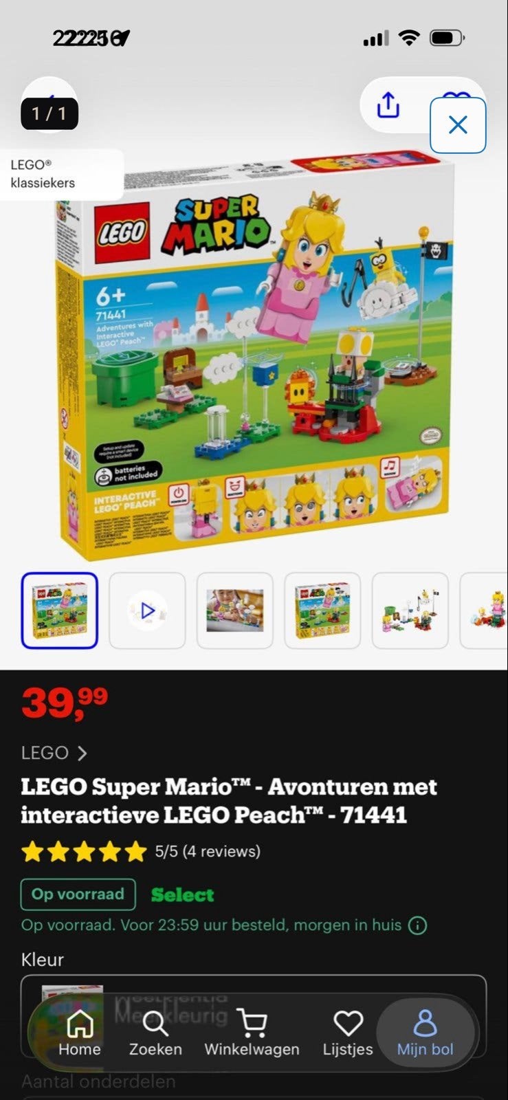 LEGO Super Mario Avonturen met interactieve LEGO Peach, Ophalen of Verzenden, Nieuw, Overige merken