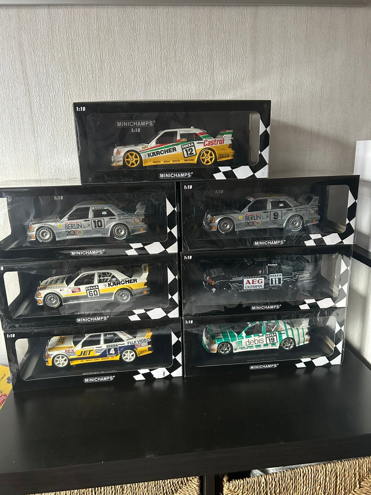 Minichamps Mercedes Benz 190E 2.5-16 Evo 1+2 DTM 1:18, Ophalen of Verzenden, Zo goed als nieuw, Auto, MiniChamps