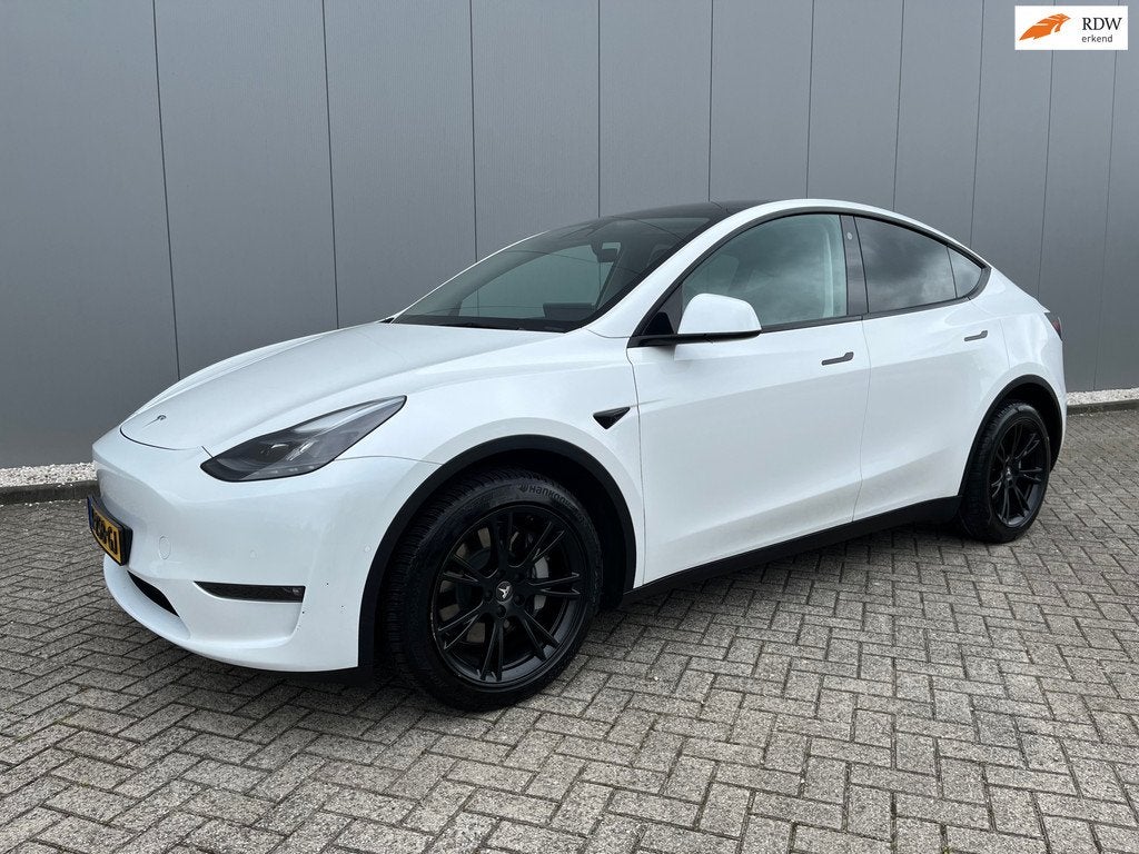Tesla Model Y Long Range AWD 75 kWh/ SOH 91.9 %/ 27000 netto, Automaat, Gebruikt, Zwart, Wit