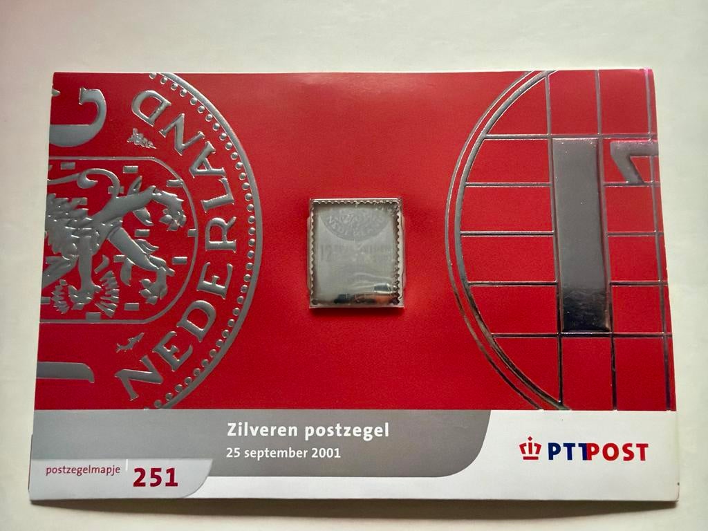 Zilveren postzegel 2001 - PTT Post postzegelmapje 251, Postzegels en Munten, Ophalen of Verzenden, Na 1940, Postfris