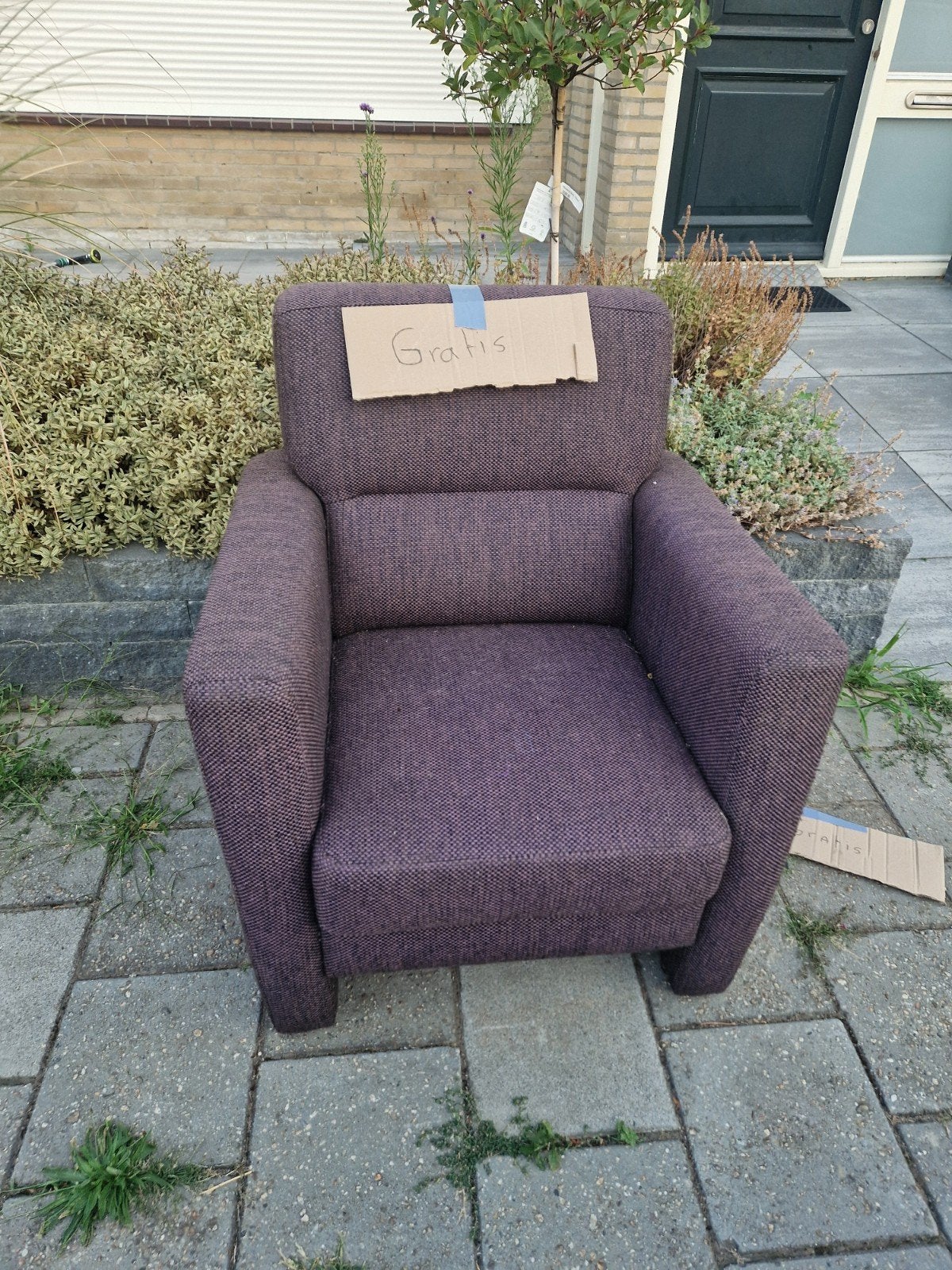Gratis Fauteuil bruin, Huis en Inrichting, Fauteuils, Ophalen, Gebruikt, 75 tot 100 cm, 50 tot 75 cm