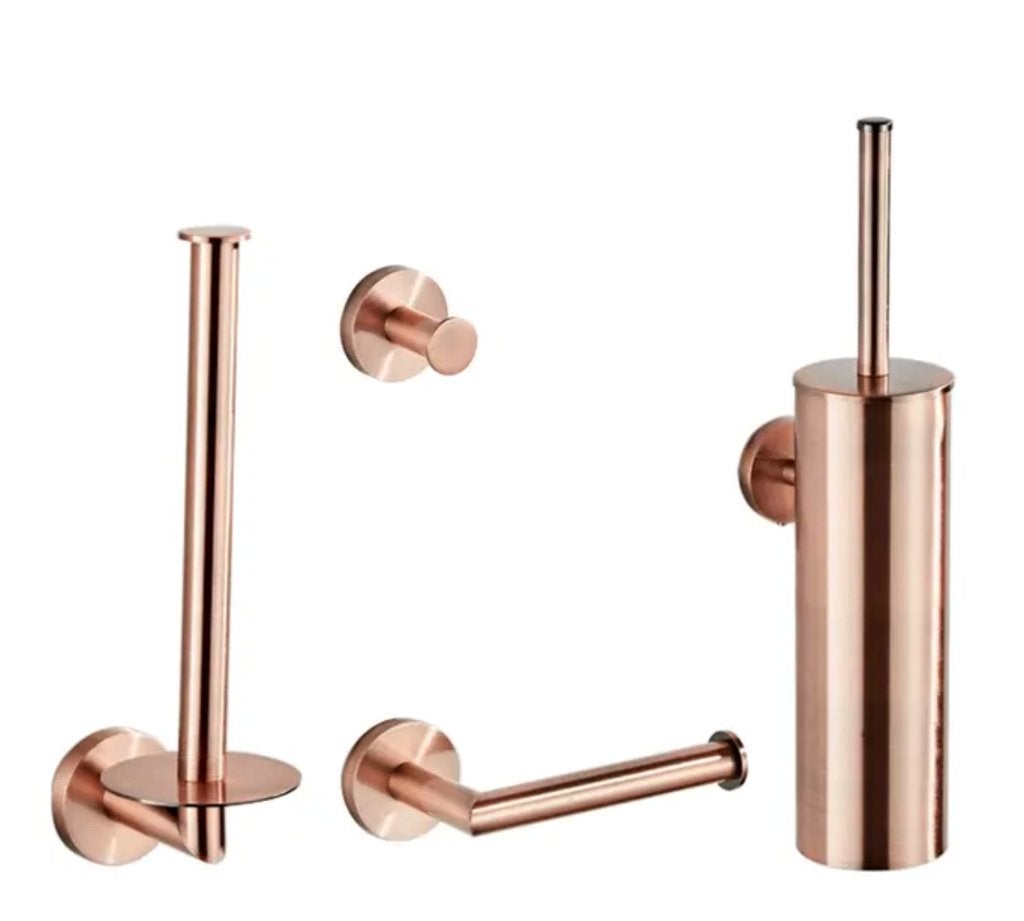 Saniclear toilet accessoiresset geborsteld koper 4st (nieuw), Ophalen of Verzenden, Nieuw, Koper, Toilet
