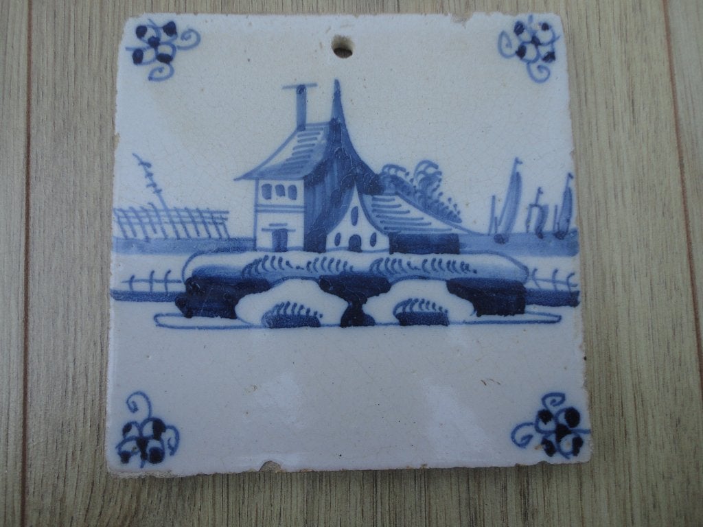 Oude Delftsblauwe wandtegel, Ophalen of Verzenden