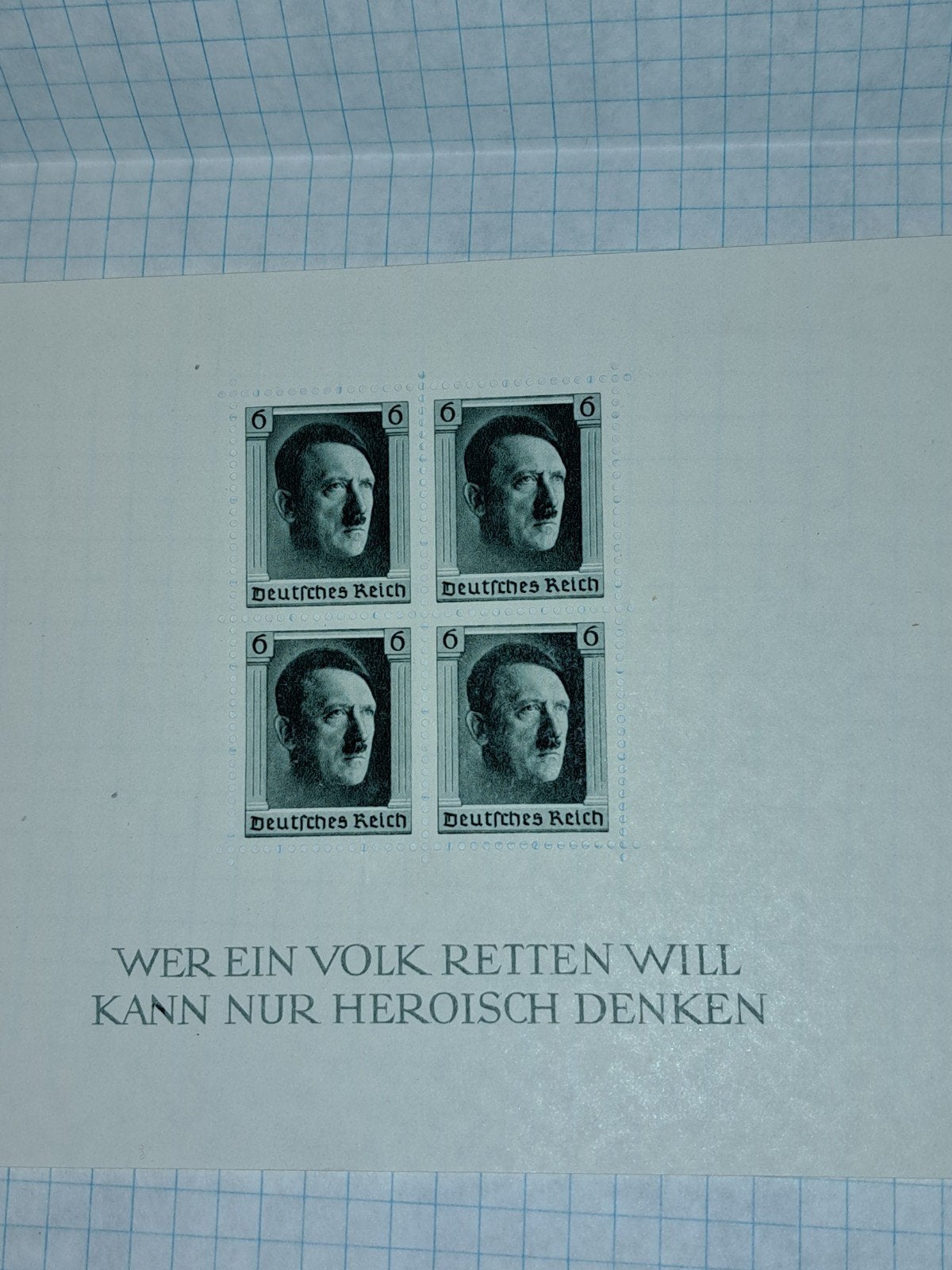 Blokje postzegels ongestempeld - Duitsland WOII, Verzamelen, Ophalen of Verzenden