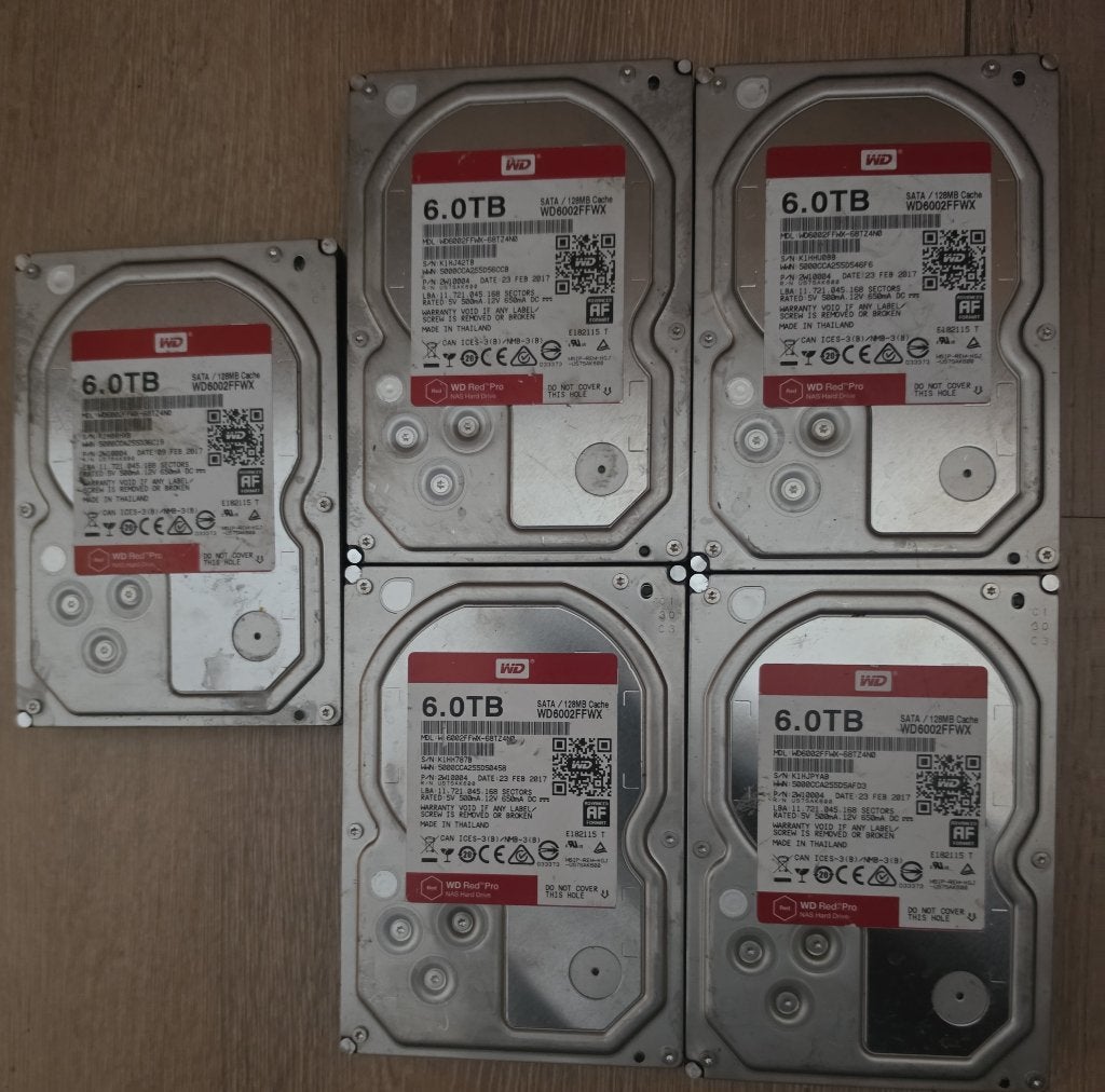 PARTIJ 5 STUKS 6TB HARDE SCHIJVEN VOOR DESKTOP TEKOOP, Computers en Software, Harde schijven, Intern, Zo goed als nieuw, Desktop