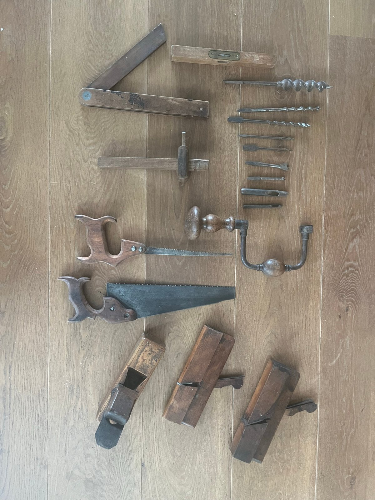Antieke Houtbewerkingsgereedschappen Set, Ophalen of Verzenden