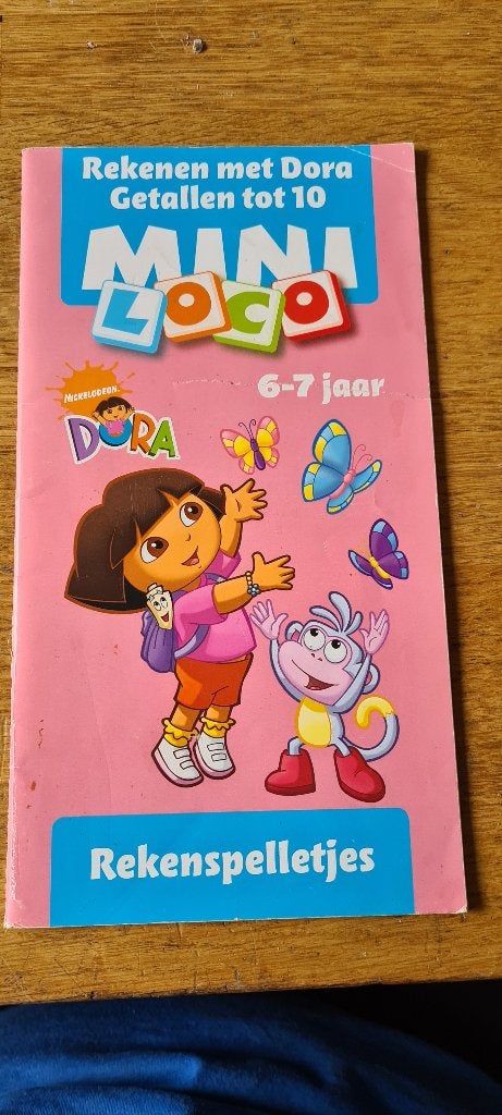 Mini loco rekenen met Dora getallen tot 10 rekenspelletjes, Ophalen, Zo goed als nieuw, Rekenen