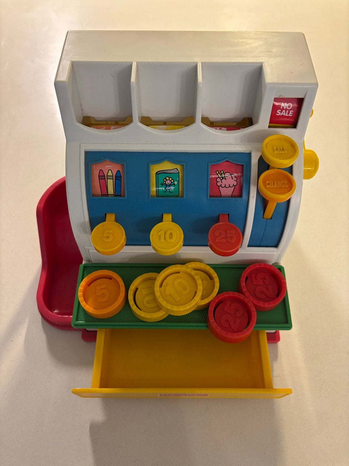 Fisher-Price Vintage Kassa Speelgoed met Munten, Ophalen of Verzenden, Gebruikt, Speelset