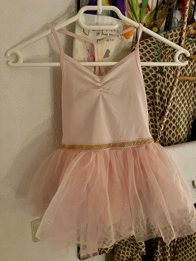 Vintage tutu balletpakje meisjes danspakje roze jurkje 128, Ophalen of Verzenden, Zo goed als nieuw, Kleding